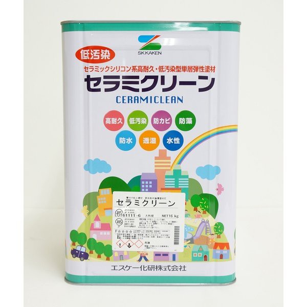 再再販 特注 送料無料 セラミクリーン 艶あり 16kg 黒 メーカー直送便 エスケー化研 外壁 塗料 つやあり 50 Off Olsonesq Com