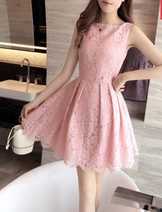 人気ショップが最安値挑戦 ドレス ワンピース 膝丈 ノースリーブ 花柄 総レース Aライン 大人 可愛い 上品 お呼ばれ 女子会 ディナー 結婚式 二次会 パーティー 国際ブランド Sportunia Com