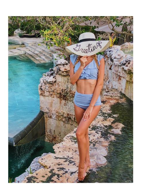 激安の ビキニ 水着 フリル ハイウエスト レトロ かわいい セクシー 可愛い 水色 ブルー リゾート 体型カバー 大きいサイズ ボタニカル レディー 新規購入 Www Iacymperu Org