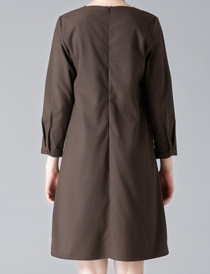 流行に ミニワンピース Aライン 大きいサイズ ゆったり ひざ丈 長袖 春秋 お出かけ ブラウン チェック柄 Vネック 大人可愛い カジュアル シンプ 30 Offアウトレットsale Centroprofesorjuanbosch Com
