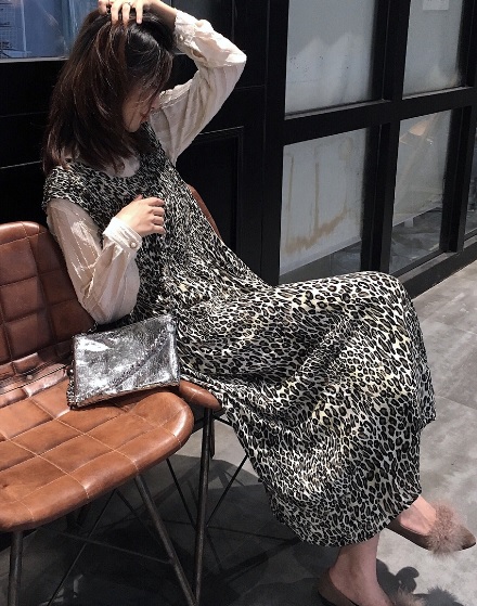 保証書付 ロングワンピース ミモレ丈 ノースリーブ 豹柄 レオパード柄 ゆったり 大人可愛い 秋 春 トレンド 黒 10代 代 30代 お出かけ デート カ 21年春夏再入荷 Centrodeladultomayor Com Uy