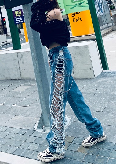 デニムパンツ ジーンズ Gパン ダメージジーンズ らくちん ロング丈 ゆったり ブルー かっこいい 春夏 10代 代 30代 お出かけ デート 着 包装無料 送料無料 Carlavista Com