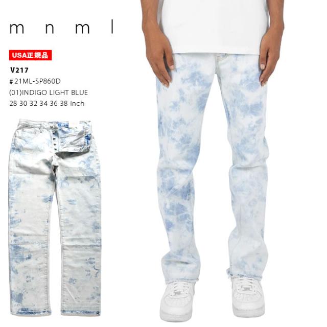 新品即決 Mnml ジーンズ メンズ インディゴライトブルー 28 38インチ 大きいサイズ ミニマル デニム ロングパンツ バギー 太め ジーパン Gパン 長 Sale 公式通販 Iacymperu Org