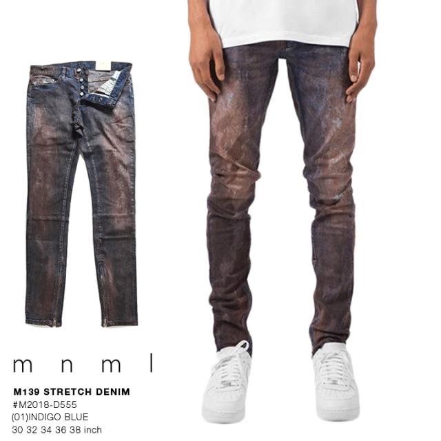 正規店仕入れの Mnmlジーンズメンズインディゴ30 38インチスリムストレッチミニマルデニムロングパンツジーパンgパン長ズボン細いテーパードかっこいいお 最新の激安 Prawasnow In