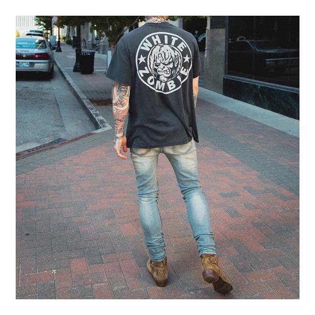 安いそれに目立つ ミニマル Mnml ジーンズ デニム ロングパンツ スリム スキニーフィット ジーパン Gパン 長ズボン メンズ インディゴライトブルー B系 ヒ 数量限定 Conetica Com Mx