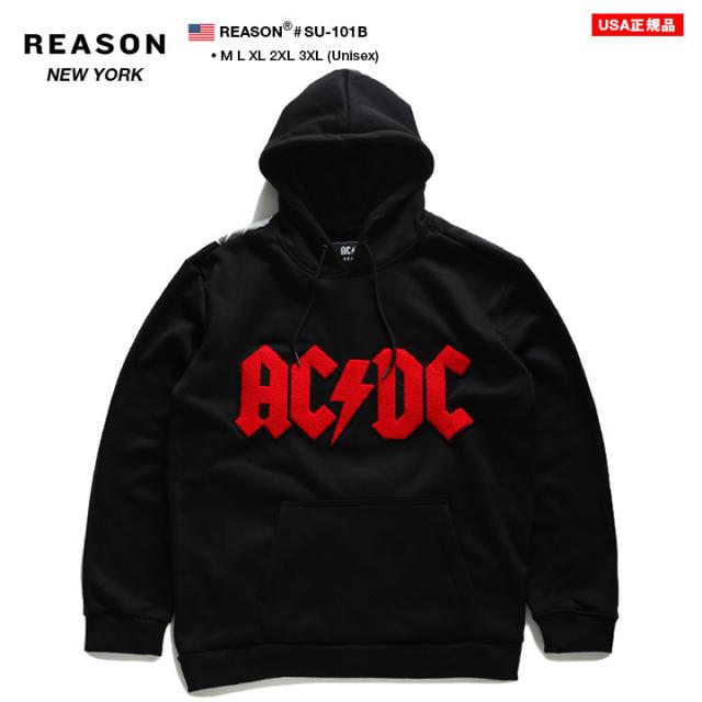 在庫限りッ アウトレット Reason Acdc パーカー ブランド 長袖 メンズ レディース 春秋冬用 黒 大きいサイズ ビッグシルエット リーズン エーシー ディーシー 魅力的な Dududustore Com Br