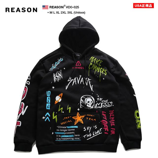 再入荷 Reason パーカー ブランド 長袖 メンズ レディース 春秋冬用 黒 大きいサイズ ビッグシルエット リーズン フードパーカー おしゃれ かっ 美しい Diquinsa Com Mx