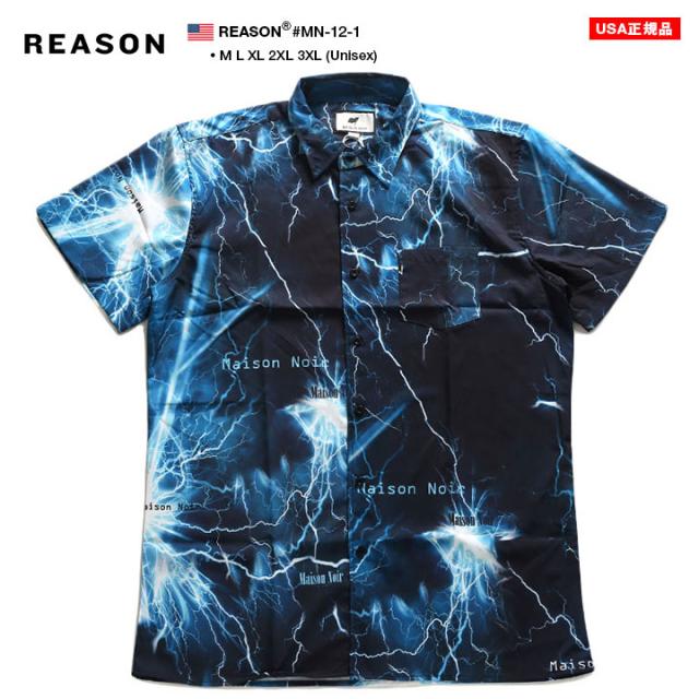 最安値に挑戦 Reason 半袖シャツ メンズ レディース 春夏用 黒 大きいサイズ ビッグシルエット リーズン シャツ 半袖 柄シャツ アロハシャツ おしゃれ 特別送料無料 Ballonsdeprestige Fr