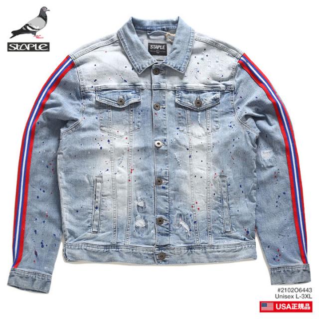 代引き手数料無料 Staple アウター 春 長袖 メンズ 春秋冬用 インディゴライトブルー L 3xl 大きいサイズ ステイプル デニムジャケット Gジャン ジージャン 取寄品 Arnabmobility Com