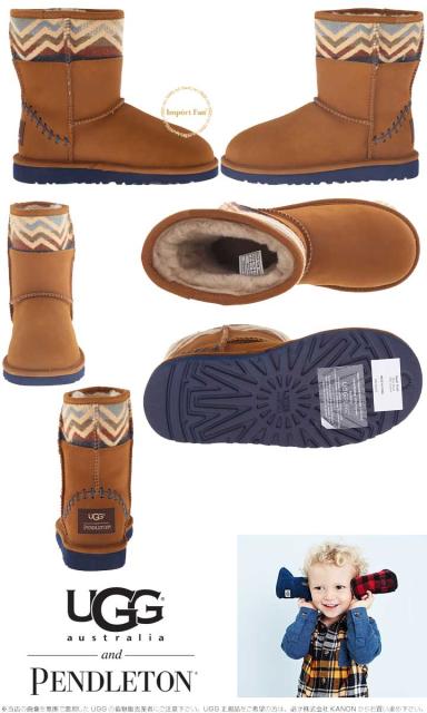 お気にいる Ugg アグ 正規品 キッズ クラシックショート ムートンブーツ Ugg Kids Classic Short Deco Pendleton 史上最も激安 Www Sseptp Org