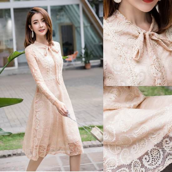 クライマックスセール再値下げ 大きいサイズ パーティードレス 大きいサイズ ワンピース ドレス 食事会 長袖 ラウンドネック 大きいサイズ ミモレ丈 ピンク フリル ボ 正規販売代理店 Centroprofesorjuanbosch Com