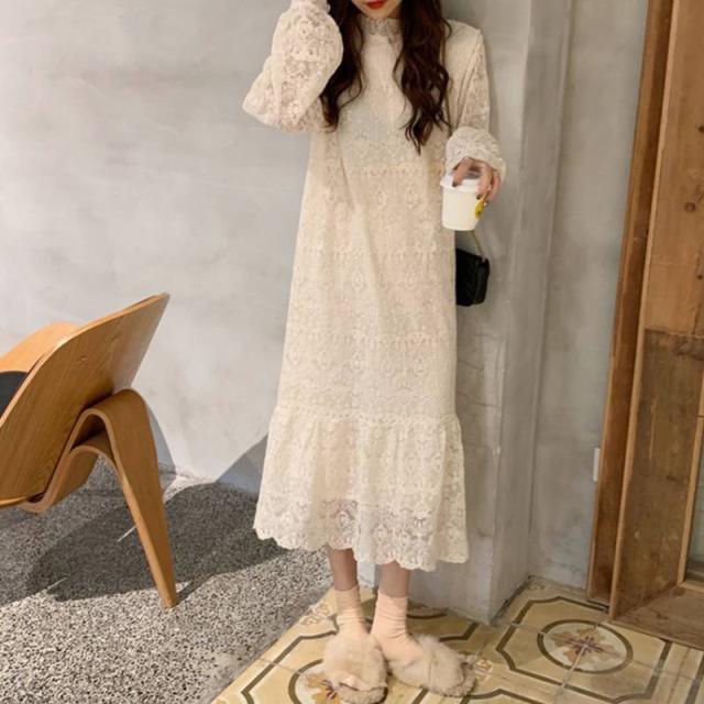 ミモレ丈ワンピース レースワンピース レディース ワンピース ドレス ロング ミモレ丈 総レース 長袖 春 秋 韓国 10代 代 30代 40代 の通販はau Pay マーケット Marmelo Sunnyday 商品ロットナンバー