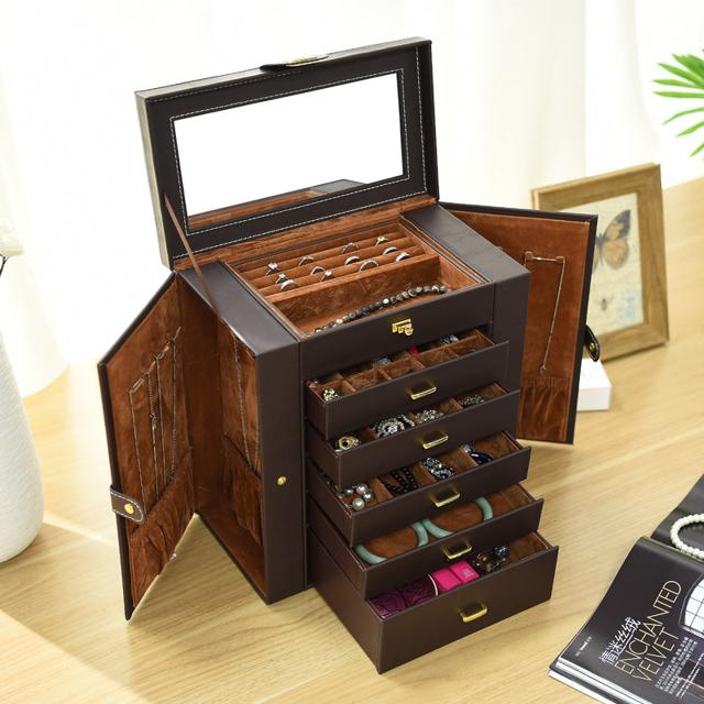 第1位獲得 ジュエリーボックス 大容量 可愛い アクセサリー 収納 ケース ミラー 引き出し おしゃれ 多機能 鏡付き 持ち運び 上品 ジュエリー ケース コンビニ受取対応商品 Olsonesq Com