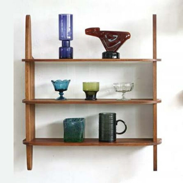 お気にいる Koko ３シェルフ 壁面収納 本棚 ディスプレイラック Hs3097 シェルフ 木製 北欧 レトロ マホガニー おしゃれ かわいい 木目 Diy リノベー 新しい到着