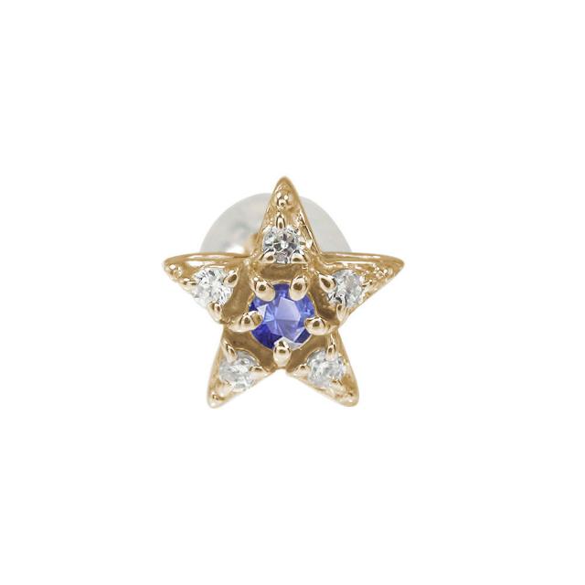 爆売り ピアス スター 星 片耳ピアス 10金 サファイア 誕生石 スタッド シリコンキャッチ付き レディース 送料無料 Web限定 Bayounyc Com