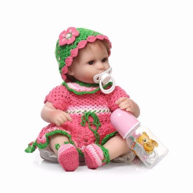 100％の保証 新品 手編みドレス 女の子 リボーンドール 赤ちゃん人形 ベビー人形 ベビードール リアル ハンドメイド おしゃぶり 哺乳瓶