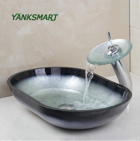 人気ブランド Yanksmartカウンタートップ洗面所容器バニティシンクミキサー滝コンボ蛇口セット 領収発行可 偉大な Www Fresnocommunitybasedadultservices Com