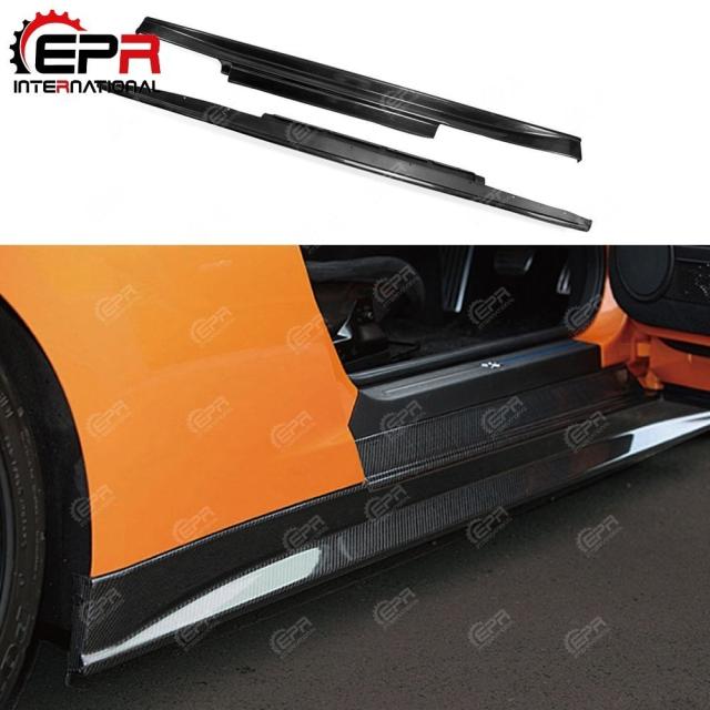 名作 車 外装 For Nissan R35 GTR Coupe ZELE Style Carbon Fiber Side Skirt Glossy Finish GT-R ZE Do, イカリガセキムラ a634a61c