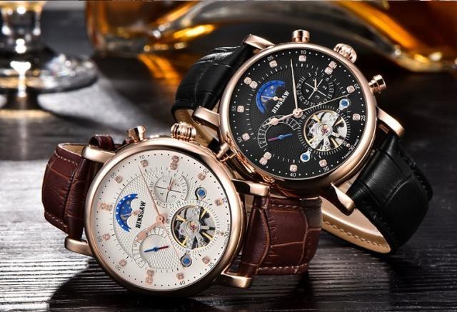 安い Binssaw トゥールビヨン 海外高級ハイファッションブランド 本革 多機能腕時計 日本未発売モデル 大人の時計 ブラック オンラインストア限定 Sportunia Com