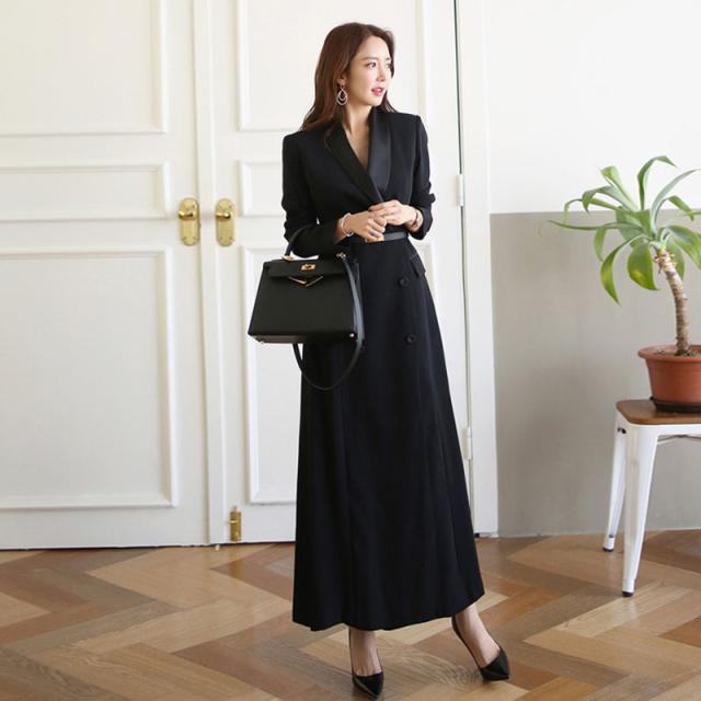 ワンピース スーツ風 フォーマル ロング丈 タイトワンピース Vネック レディース Ol 春秋冬 長袖 着痩せ パーティードレス 結婚式 発表会の通販はau Pay マーケット うらみ販売 商品ロットナンバー