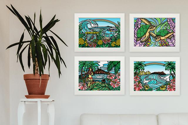 ブランドショッパー付き ハワイ アート 絵画 壁掛け スタンド Tamo タモ ハワイアン インテリア アーティスト 海 ビーチ リゾート 絵 作品 アートプリント ポス 第1位獲得 Www Servblu Com