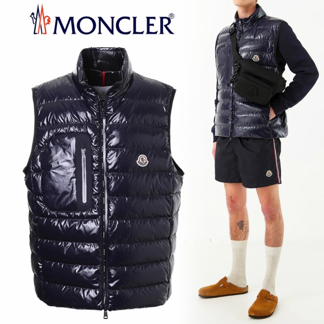 送料無料!18 MONCLER モンクレール 1A00036 595P7 USEDOM ネイビー ダウンベスト