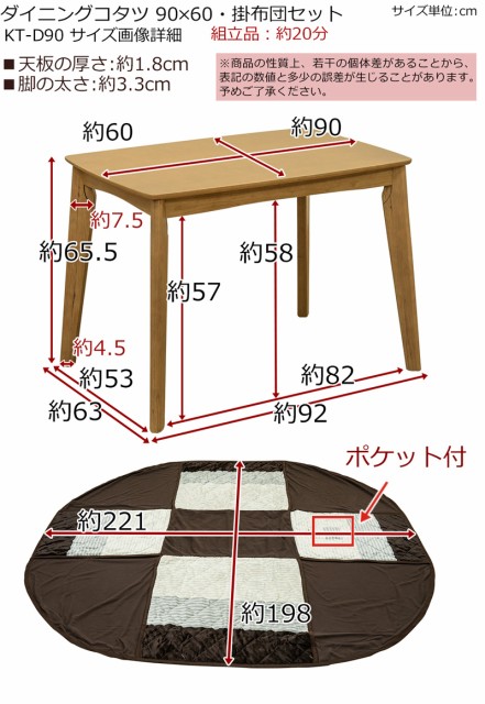 好評定番 ダイニングコタツ掛布団セット90x60 PAY マーケット - 温洗通販|商品ロットナンバー KT-D90 ブラウン(BR) ◆90×60cm長方形のダイニングコタツ薄掛けタイプの掛布団のお得な2点セットの通販はau 国内全数検品