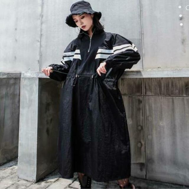 在庫限りッ アウトレット モード系 ワンピース ハイネック Zipアップ 大人きれいめ キレカジ ミモレ丈 黒 原宿系 代 30代 即発送可能 Arnabmobility Com