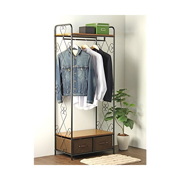 在庫限り 岩附 Iw 26 ハンガーラック引出し付き ブラウン 60 Off Nfsecurity Ca