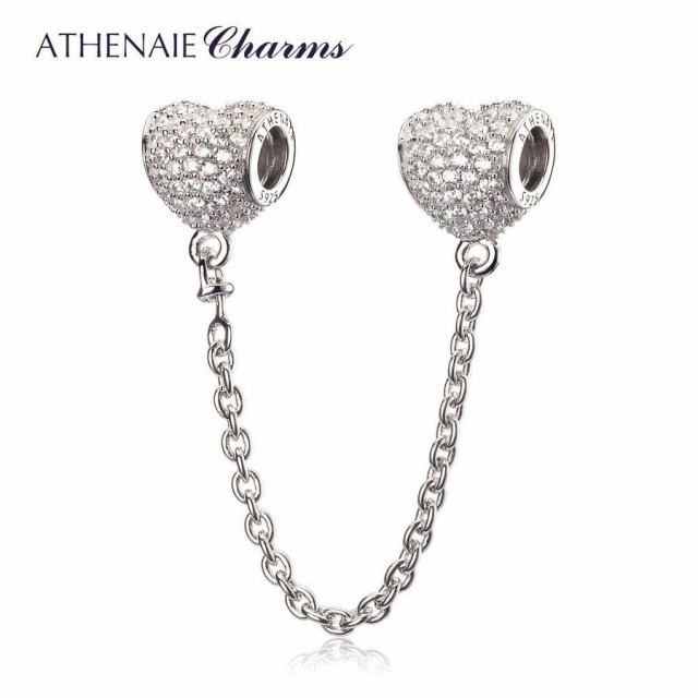 ATHENAIE パンドラ適合 セーフティーチェーン シルバー925 ハート型CZパヴェ 925 Silver CZ Paved Safety  Chain Fit Pandoraの通販はau PAY マーケット - オータムネットショップ｜商品ロットナンバー：359341436