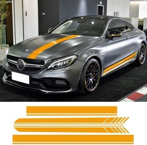 絶賛レビュー続出 ステッカー メルセデスベンツ Cクラス C63 Amg W5クーペ レーシング ストライプ イエロー ブラック 50 Off Alimamiy Ru