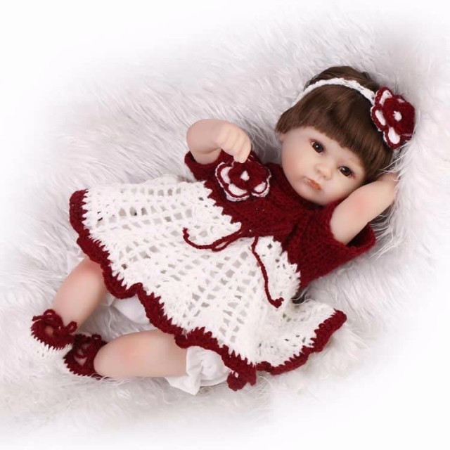 リボーンドール 赤ちゃん人形 ベビー人形 ベビードール リアル ハンドメイド /綿&シリコン 17インチ 新品 かわいい 赤 孫 お祝い 女の子