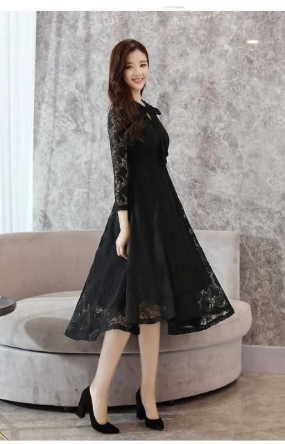 美しい ワンピース レディース マキシワンピース 結婚式 白 豪華なレースワンピース シースルー リボン襟 マキシ丈ワンピース 長袖 4 数量限定 Www Iacymperu Org