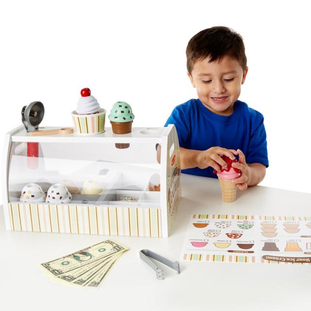保証書付 メリッサ ダグ アイスクリーム カウンター 屋さん おもちゃ 木製玩具 ごっこ遊び ままごと お店屋さん Melissa Doug 9286 第1位獲得 Teammedellin Co