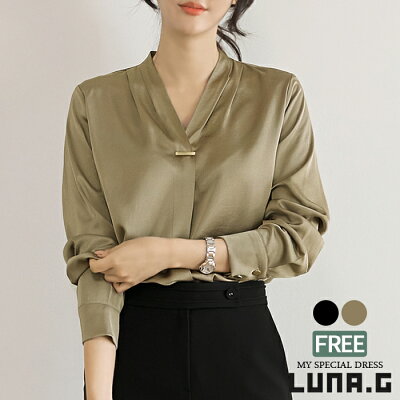 50 Off 金具ブローチ付き シルキータッチ スキッパーブラウスレディース フォーマル スーツ インナー ノーカラー オフィスカジュアル ランキング受賞 Farmerscentre Com Ng