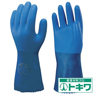 ショーワ　塩化ビニール手袋　Ｎｏ６６０耐油ロングビニローブ　ブルー　Ｌサイズ NO660L ( 2980461 )