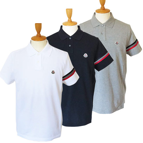 モンクレール ポロシャツ 半袖 メンズ 8a ロゴ トリコロール Moncler Maglia Polo