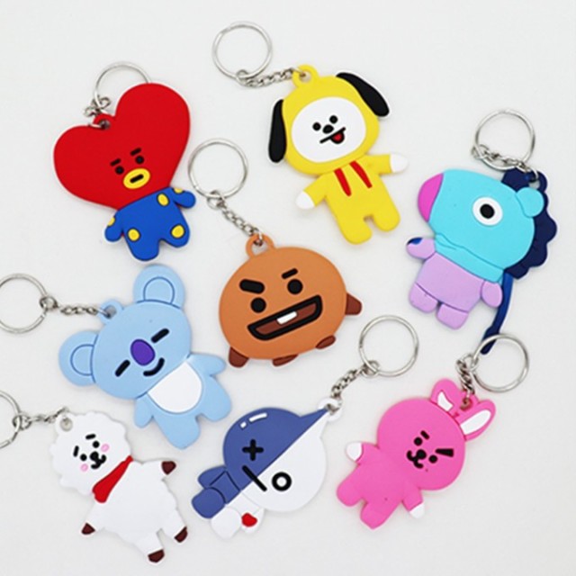 かわいい ファンシーファンタジー 漫画 Kpop キャラ キーホルダー クリエイティブ Bt21 車のキーチェーン アクリル