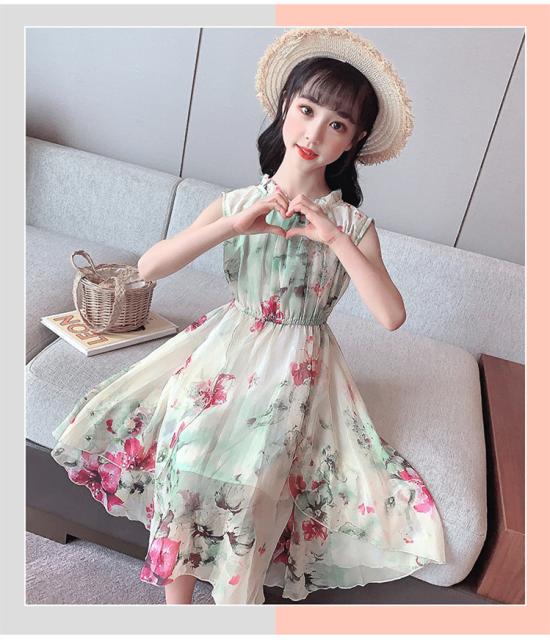 韓国子ども服 ワンピース 女の子 夏 ノースリーブワンピース ボシミア風 ジュニア 休日 ハワイ シフォンワンピース 軽い 涼しい 爽やか の通販はau Pay マーケット Cutie 商品ロットナンバー