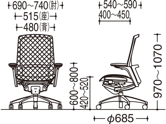 即納超歓迎 オカムラ/フィノラ PAY マーケット - ココデカウ au PAY マーケット店|商品ロットナンバー:425902190 ハイバック 座メッシュ アジャスト肘 パープル C785BWの通販はau 新品得価