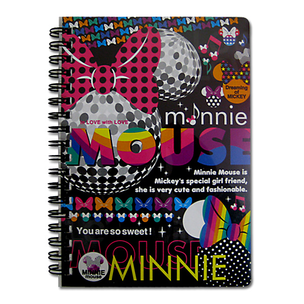 ディズニーミニーマウス M Loves Mシリーズ B6ダブルリングノート ドット柄 ブラック の通販はau Wowma ワウマ ランドセルのお店シブヤ文房具店 商品ロットナンバー
