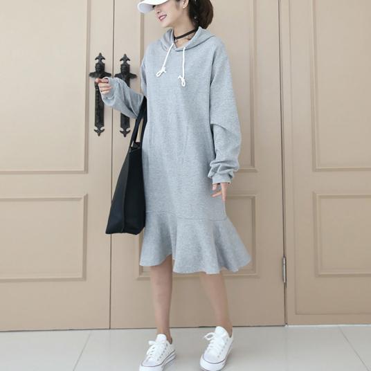 取寄商品 裾フリル ワンピースタイプ プルオーバーロングパーカー ロング丈 トップス シンプル ざっくり ゆったり アーシーカラー の通販はau Wowma ワウマ Flutter Peck Au Wowma 店 商品ロットナンバー