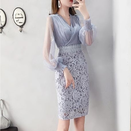 レース ワンピース タイト スカート 長袖 七分袖 半袖 結婚式 二次会 お呼ばれ レディース ドレス 夏服 Opc1175の通販はau Wowma ワウマ Flutter Peck Au Wowma 店 商品ロットナンバー