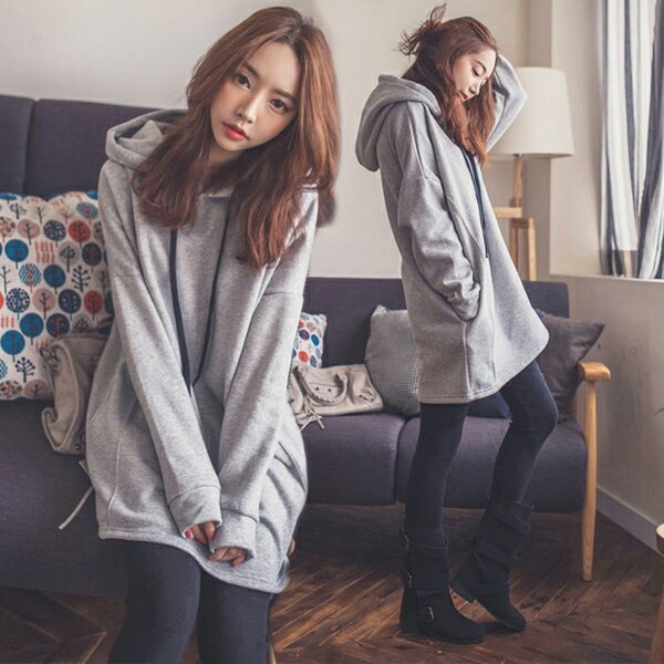 モダンファッションスタイル 元のパーカー グレー レディース