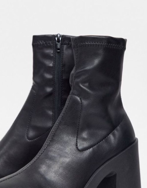となる㊋ エイソス Elsie high heeled sock boot in black PU Black PUの通販はau PAY マーケット - Revida|商品ロットナンバー:500083681 レディース ブーツ・レインブーツ シューズ ASOS DESIGN についての