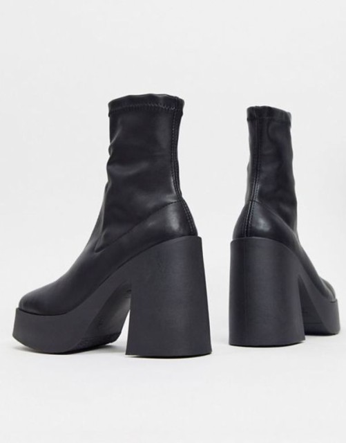 となる㊋ エイソス Elsie high heeled sock boot in black PU Black PUの通販はau PAY マーケット - Revida｜商品ロットナンバー：500083681 レディース ブーツ・レインブーツ シューズ ASOS DESIGN についての