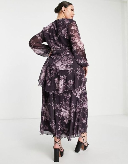 エイソス レディース ワンピース トップス Asos Design Curve Wrap Waist Midi Dress With