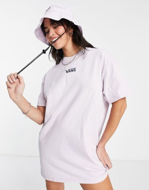 バンズ レディース ワンピース トップス Vans Center V t-shirt dress in purple Purple