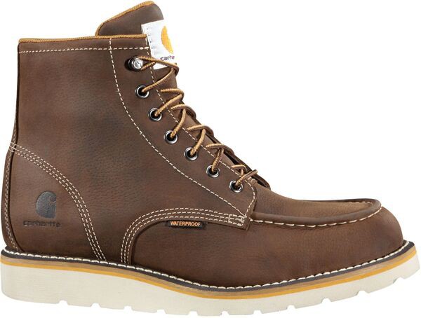 カーハート メンズ ブーツ・レインブーツ シューズ Carhartt Men's Moc Toe Wedge 6'' Waterproof Steel Toe Work Boots Brown