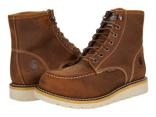 カーハート レディース ブーツ・レインブーツ シューズ Wedge 6" Waterproof Soft Toe Dark Bison Oil